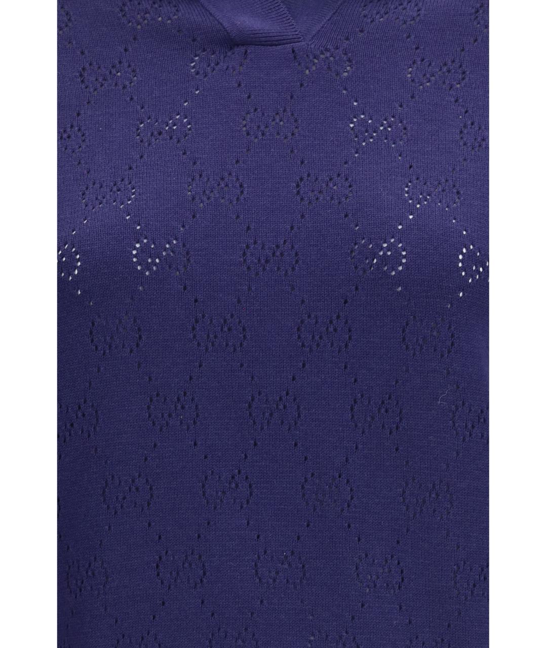 GUCCI Синяя шелковая футболка, фото 3