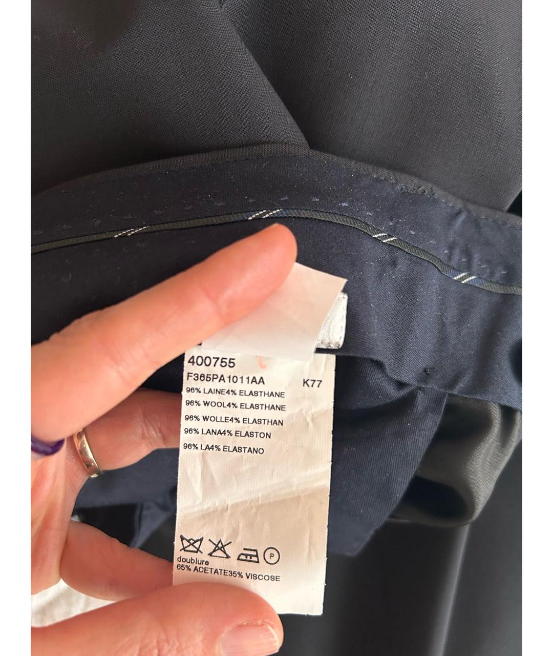 KENZO Черные шерстяные классические брюки, фото 4