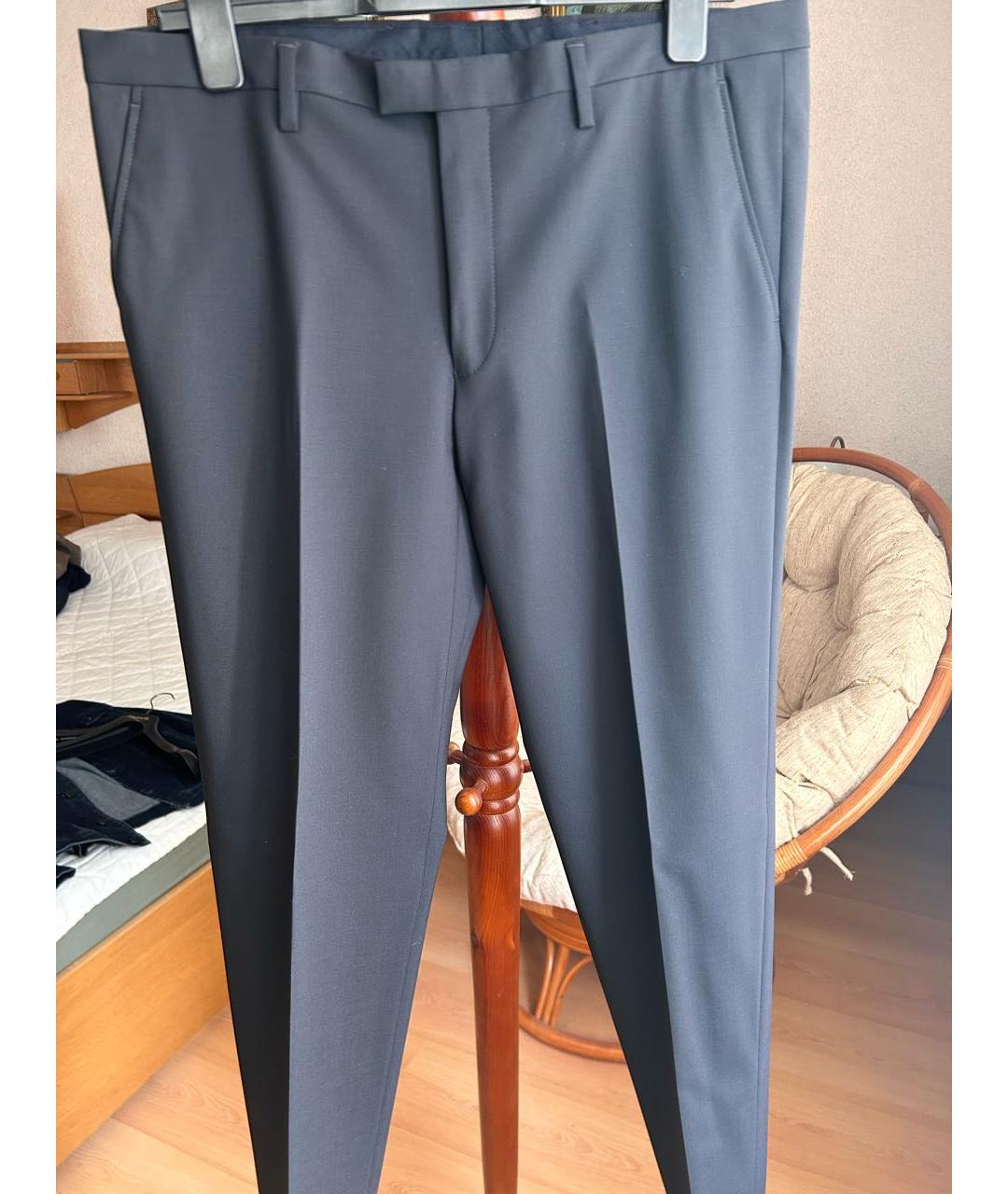 KENZO Черные шерстяные классические брюки, фото 5