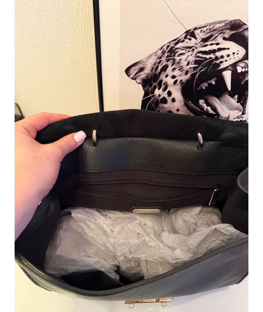 FURLA Черная кожаная сумка через плечо, фото 3