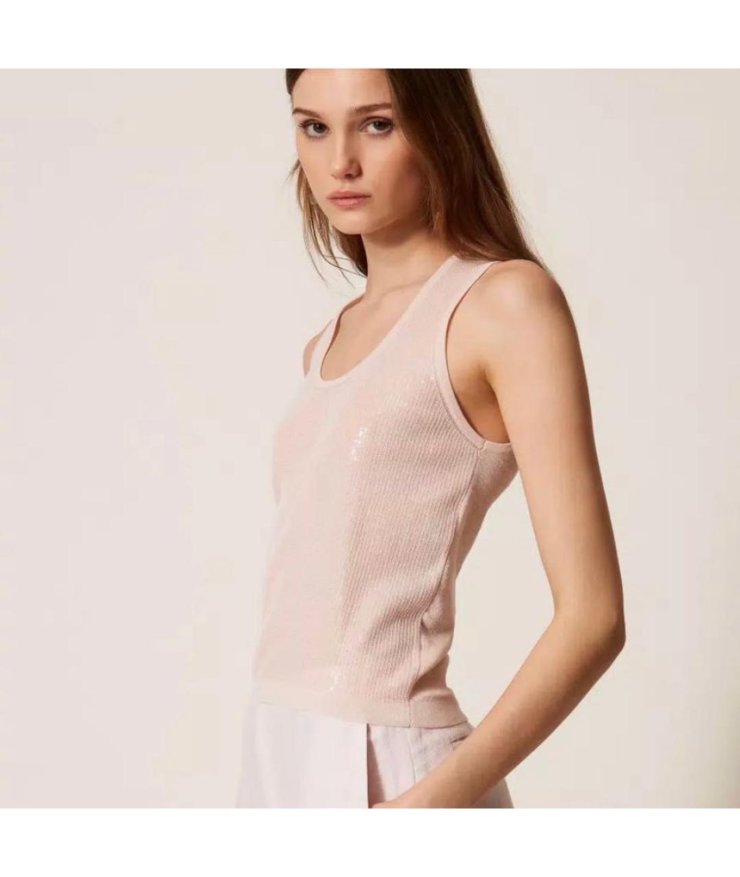 TWIN-SET Розовая майка, фото 2