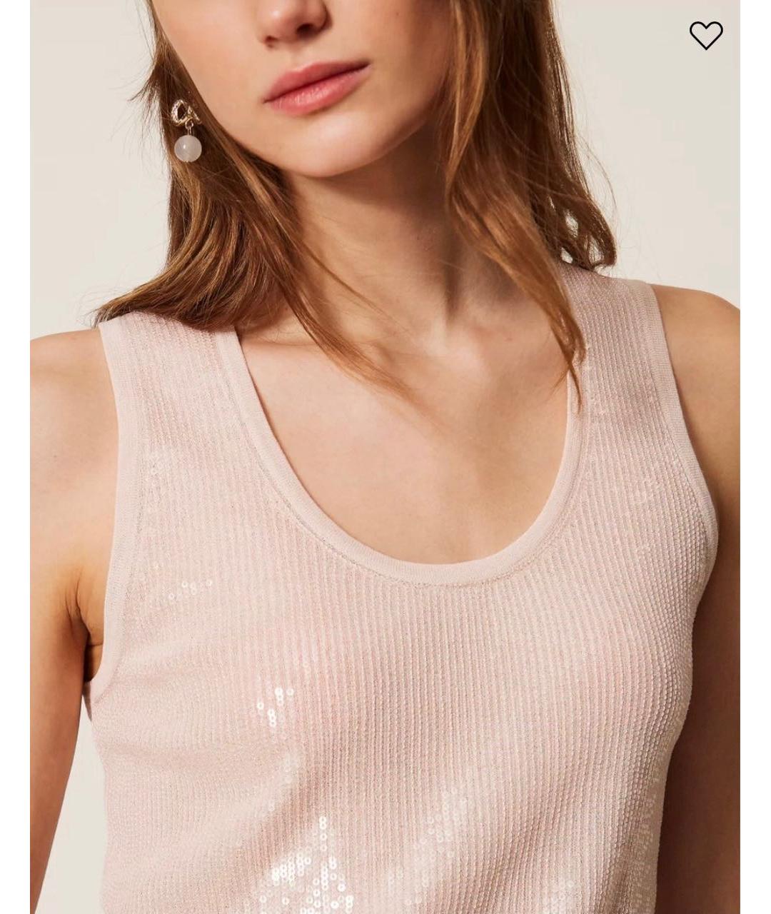 TWIN-SET Розовая майка, фото 3