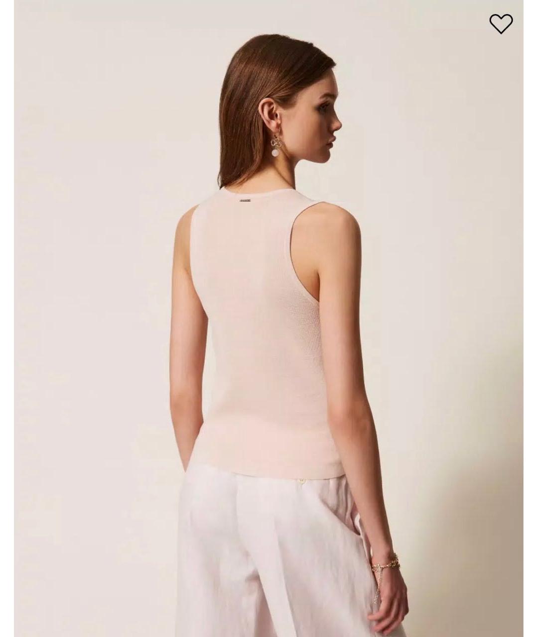 TWIN-SET Розовая майка, фото 6