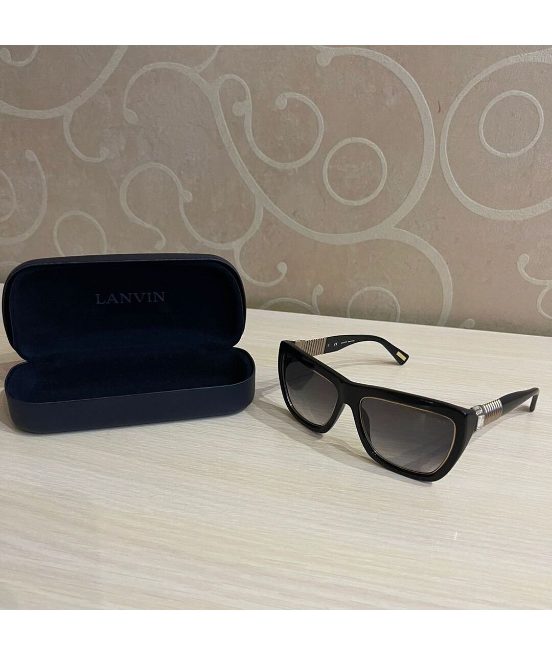 LANVIN Черные пластиковые солнцезащитные очки, фото 6
