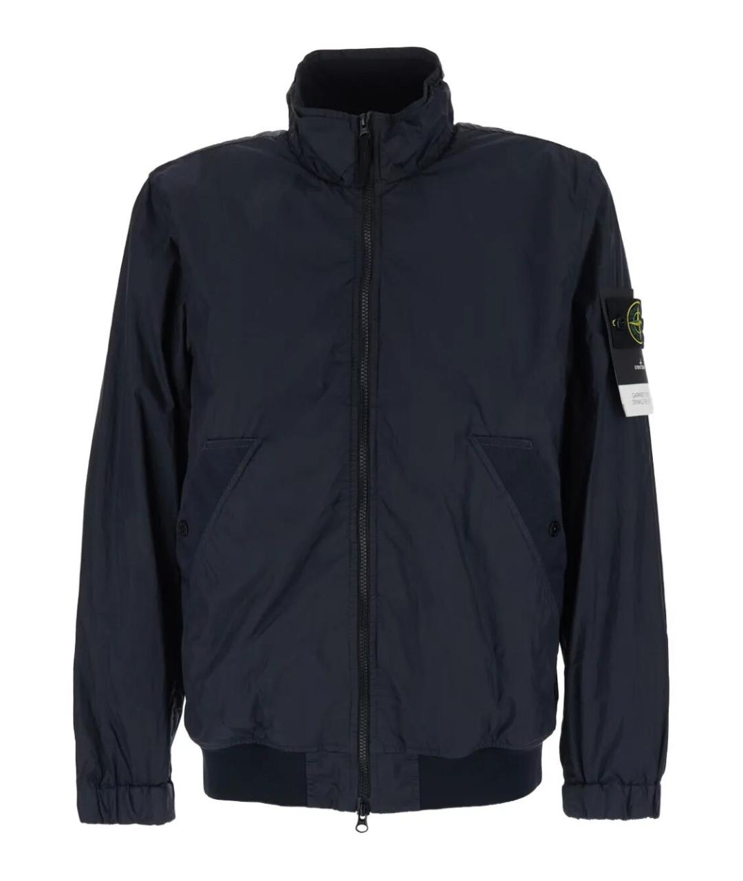 STONE ISLAND Темно-синяя полиамидовая куртка, фото 1