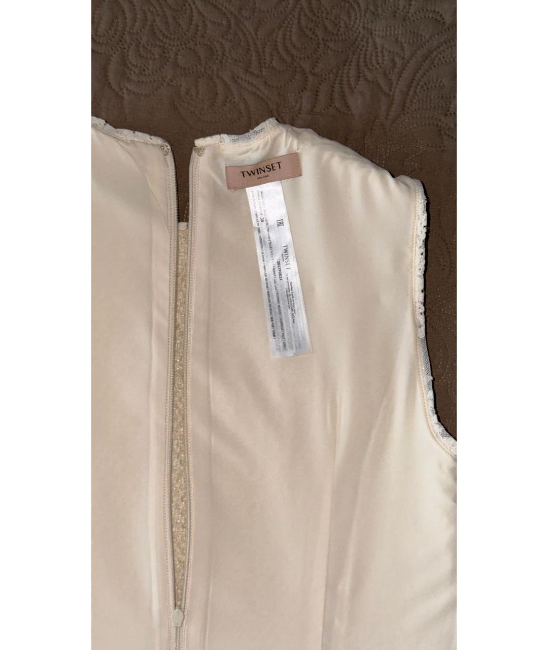 TWIN-SET Бежевое повседневное платье, фото 3