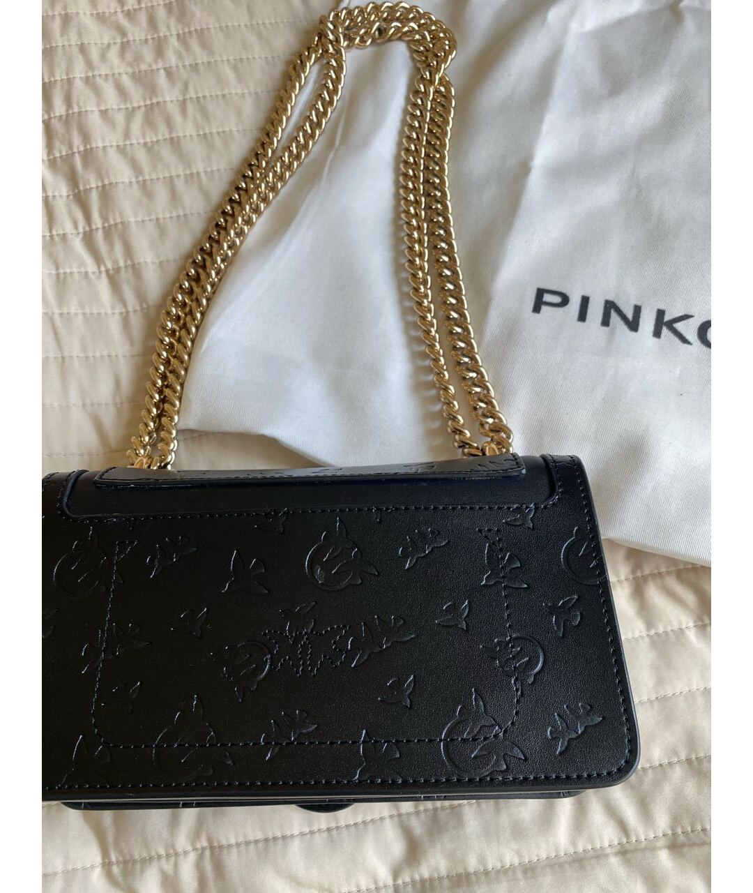 PINKO Черная кожаная сумка тоут, фото 3