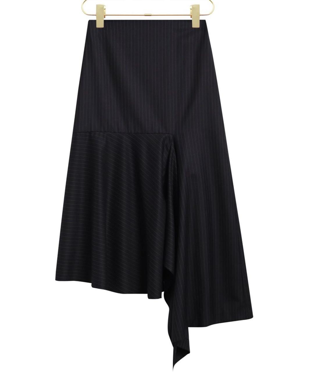 BALENCIAGA Темно-синяя шерстяная юбка миди, фото 5