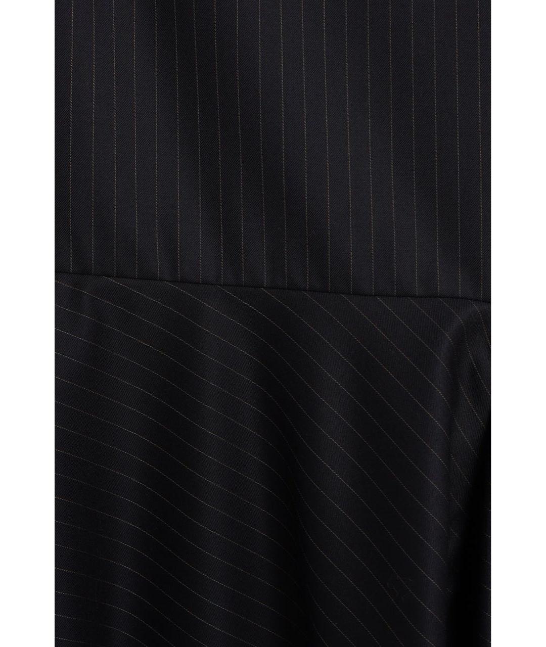 BALENCIAGA Темно-синяя шерстяная юбка миди, фото 4