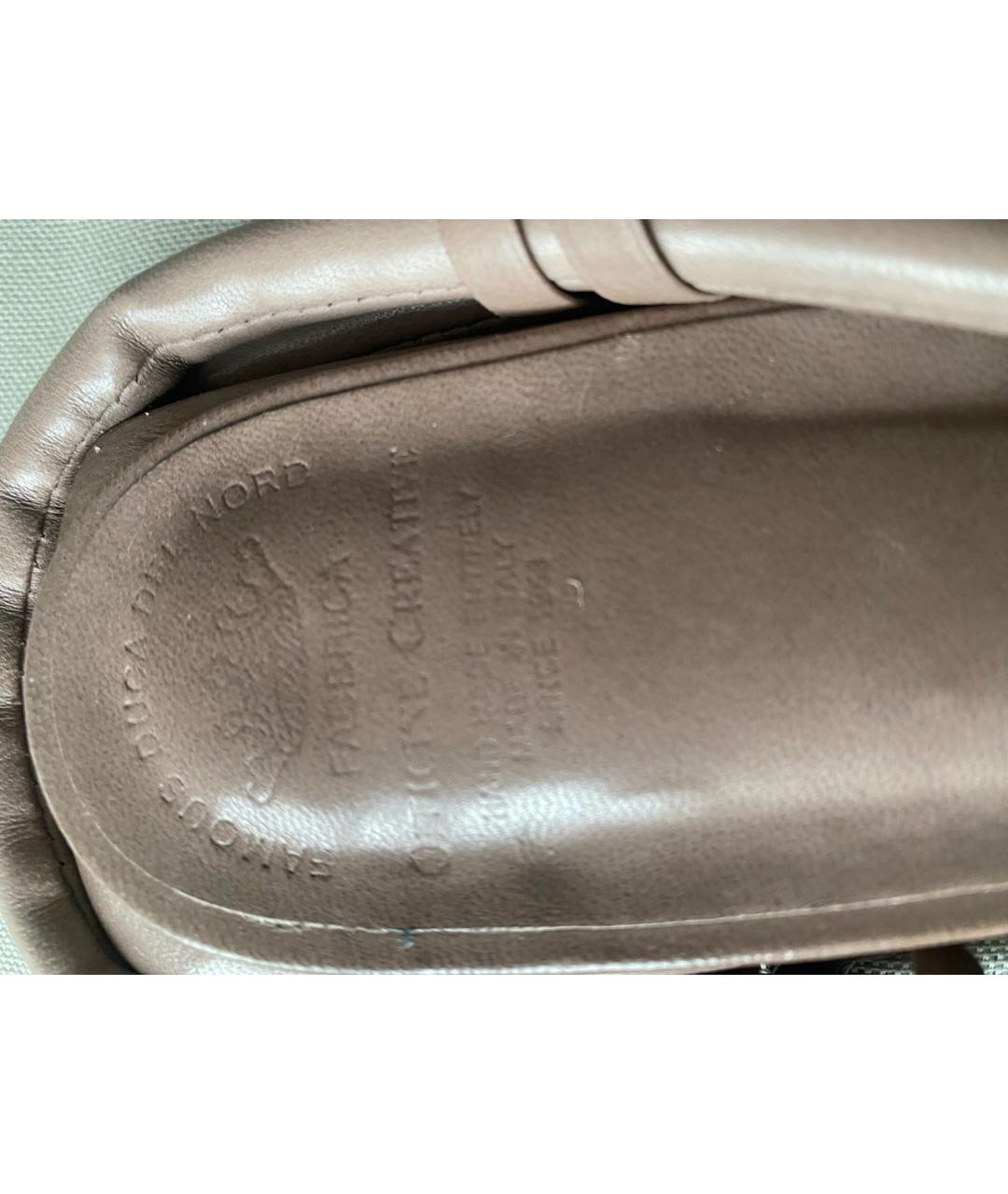 OFFICINE CREATIVE Коричневые кожаные босоножки, фото 7