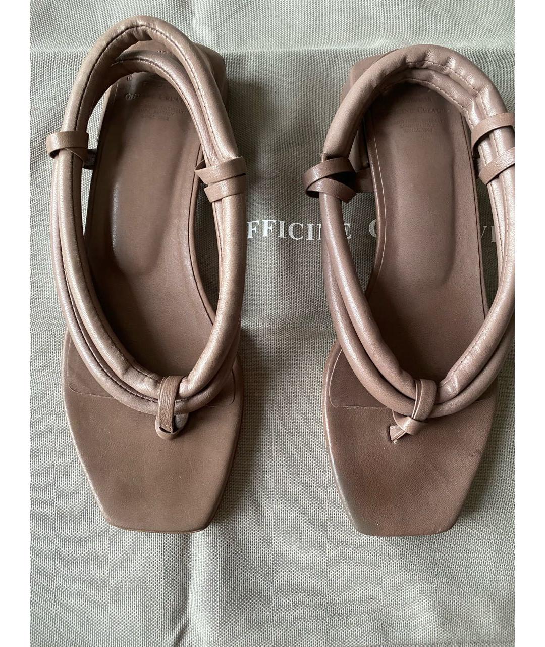 OFFICINE CREATIVE Коричневые кожаные босоножки, фото 5