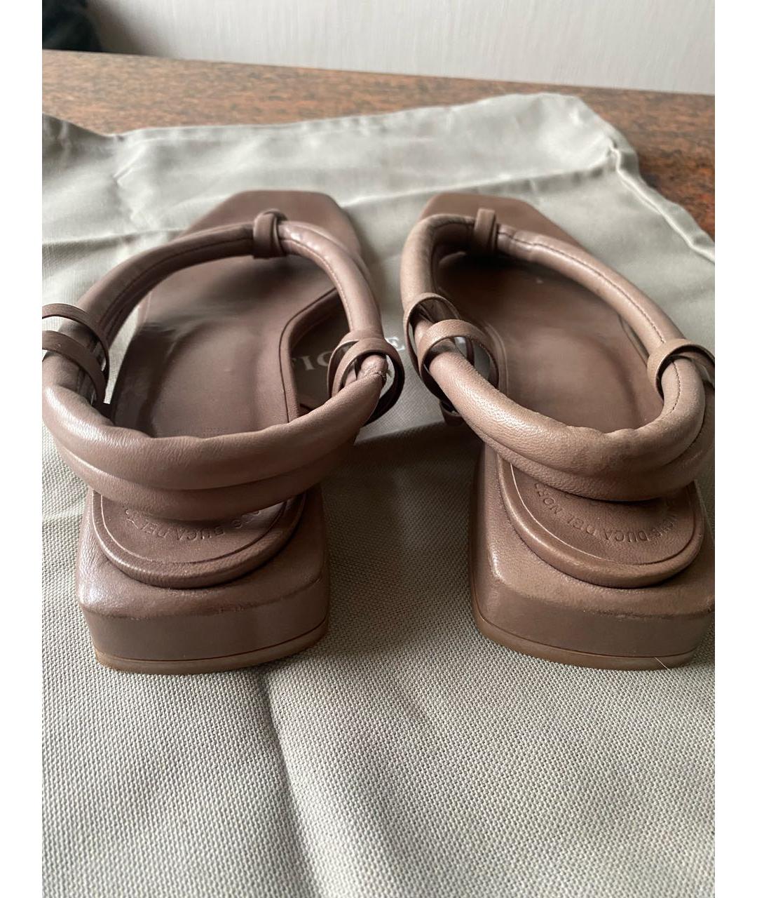 OFFICINE CREATIVE Коричневые кожаные босоножки, фото 2