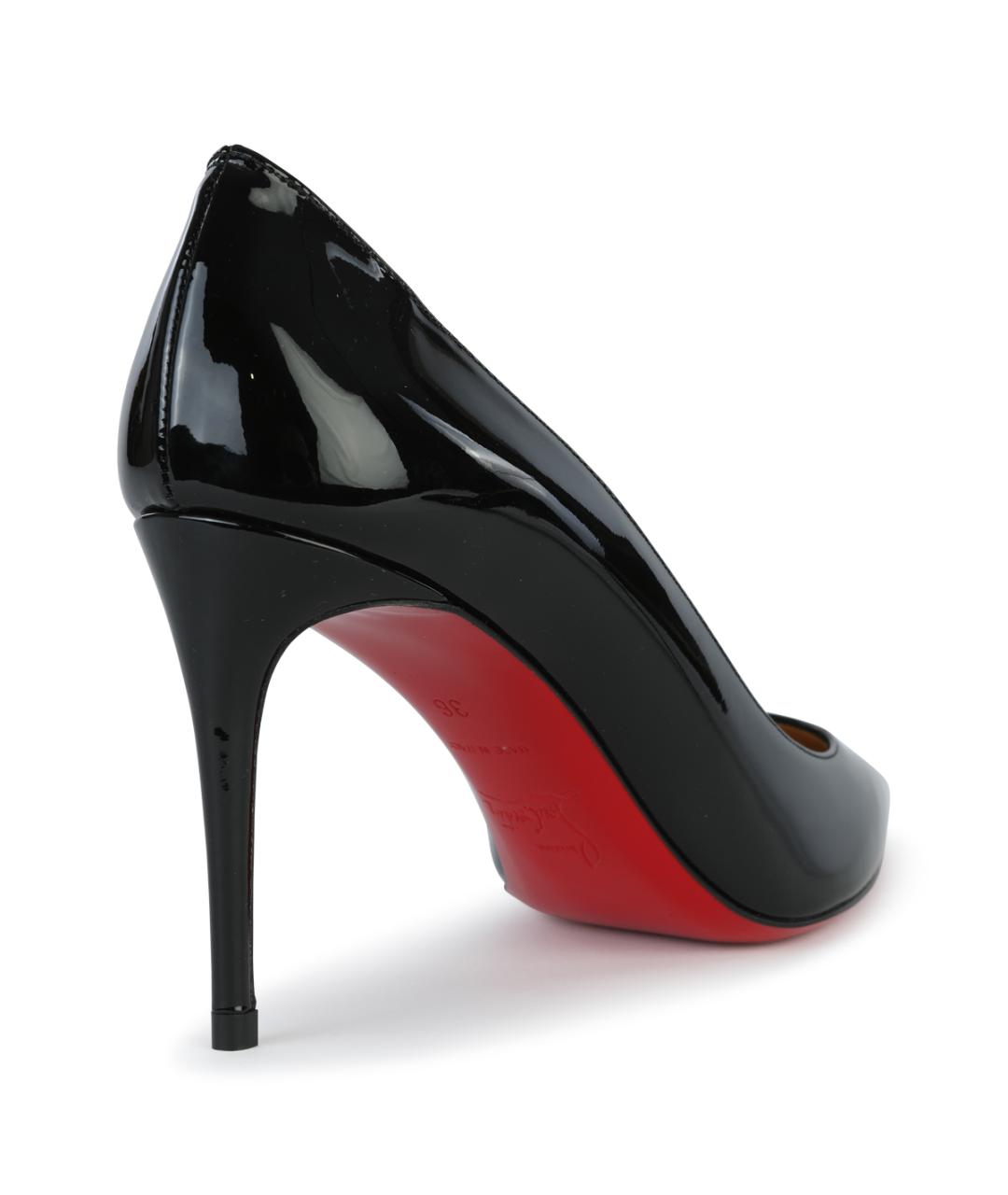 CHRISTIAN LOUBOUTIN Черные кожаные туфли, фото 3