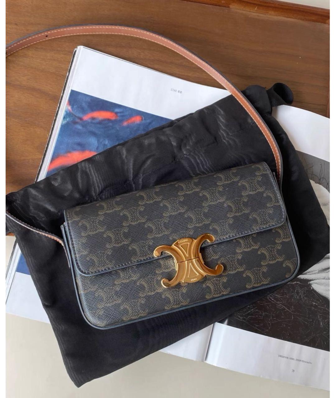 CELINE Коричневая сумка через плечо, фото 6