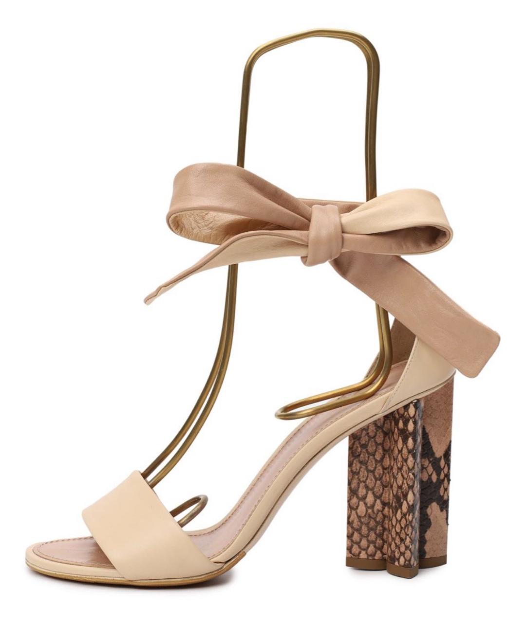 LOUIS VUITTON Бежевые босоножки из экзотической кожи, фото 6