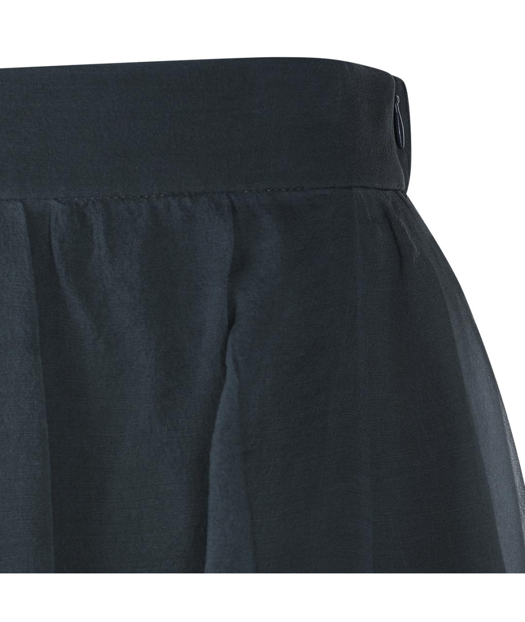 BRUNELLO CUCINELLI Темно-синяя шелковая юбка миди, фото 3