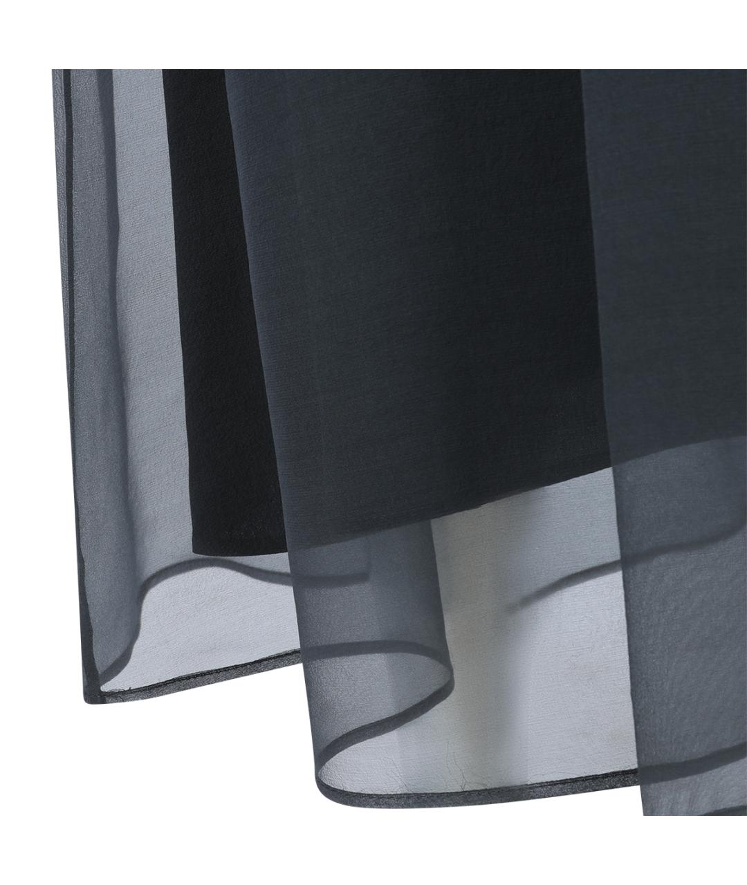 BRUNELLO CUCINELLI Темно-синяя шелковая юбка миди, фото 4