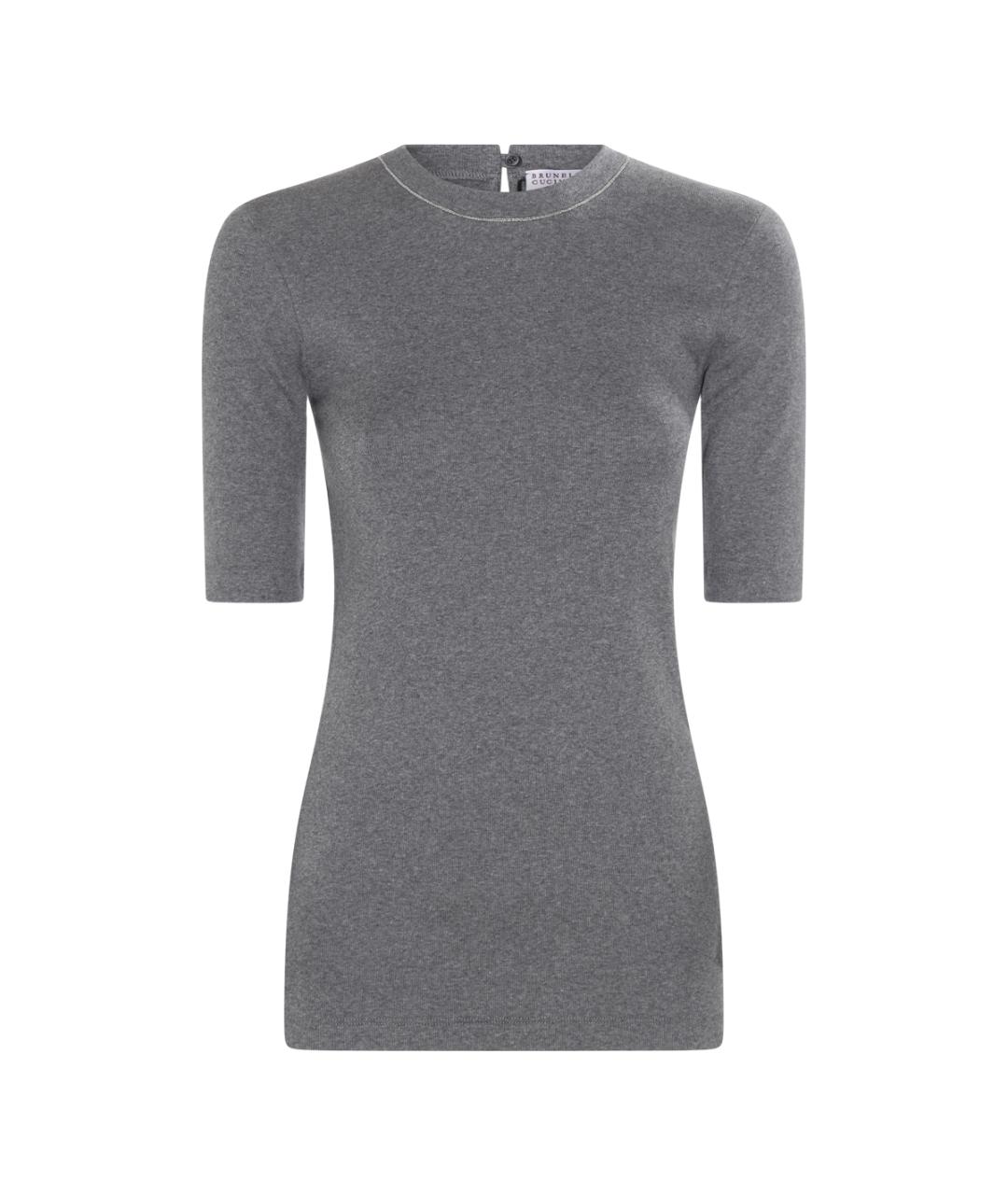 BRUNELLO CUCINELLI Серый хлопковый джемпер / свитер, фото 1