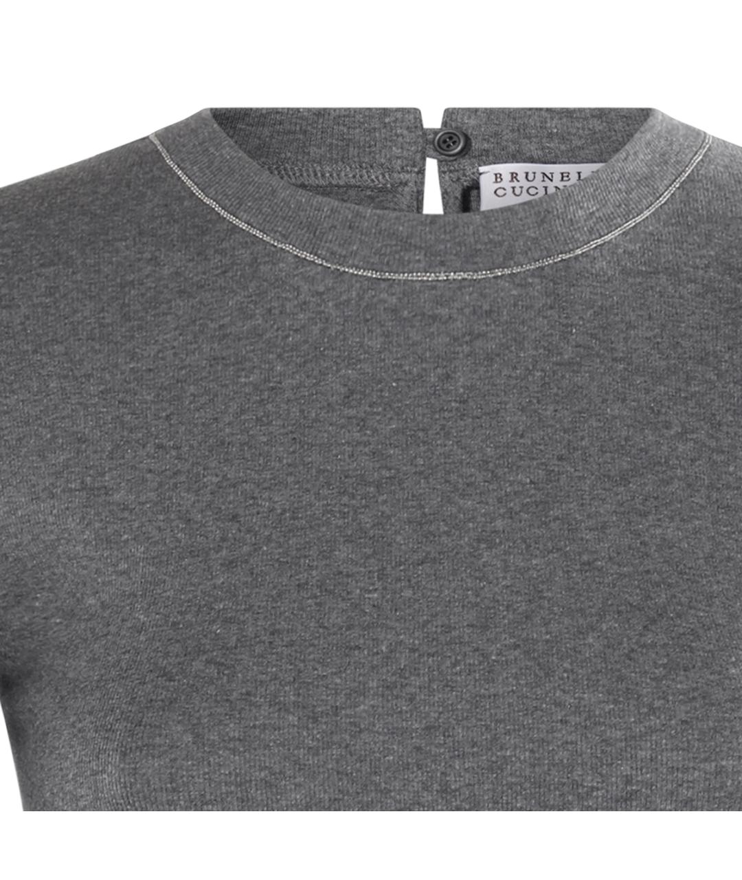 BRUNELLO CUCINELLI Серый хлопковый джемпер / свитер, фото 3