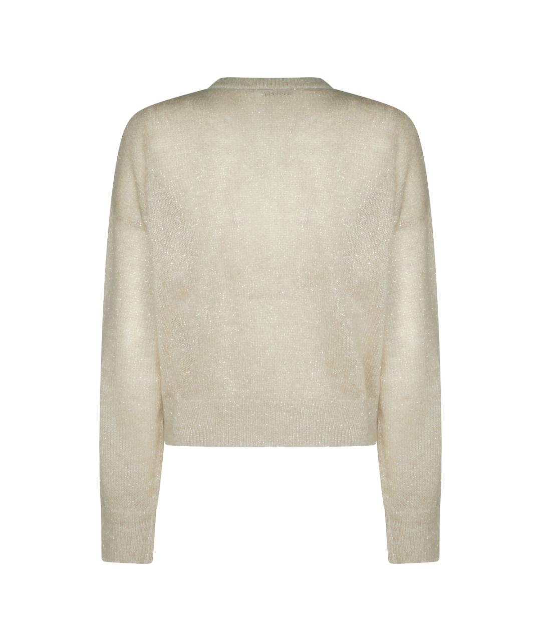 BRUNELLO CUCINELLI Бежевый шерстяной кардиган, фото 2