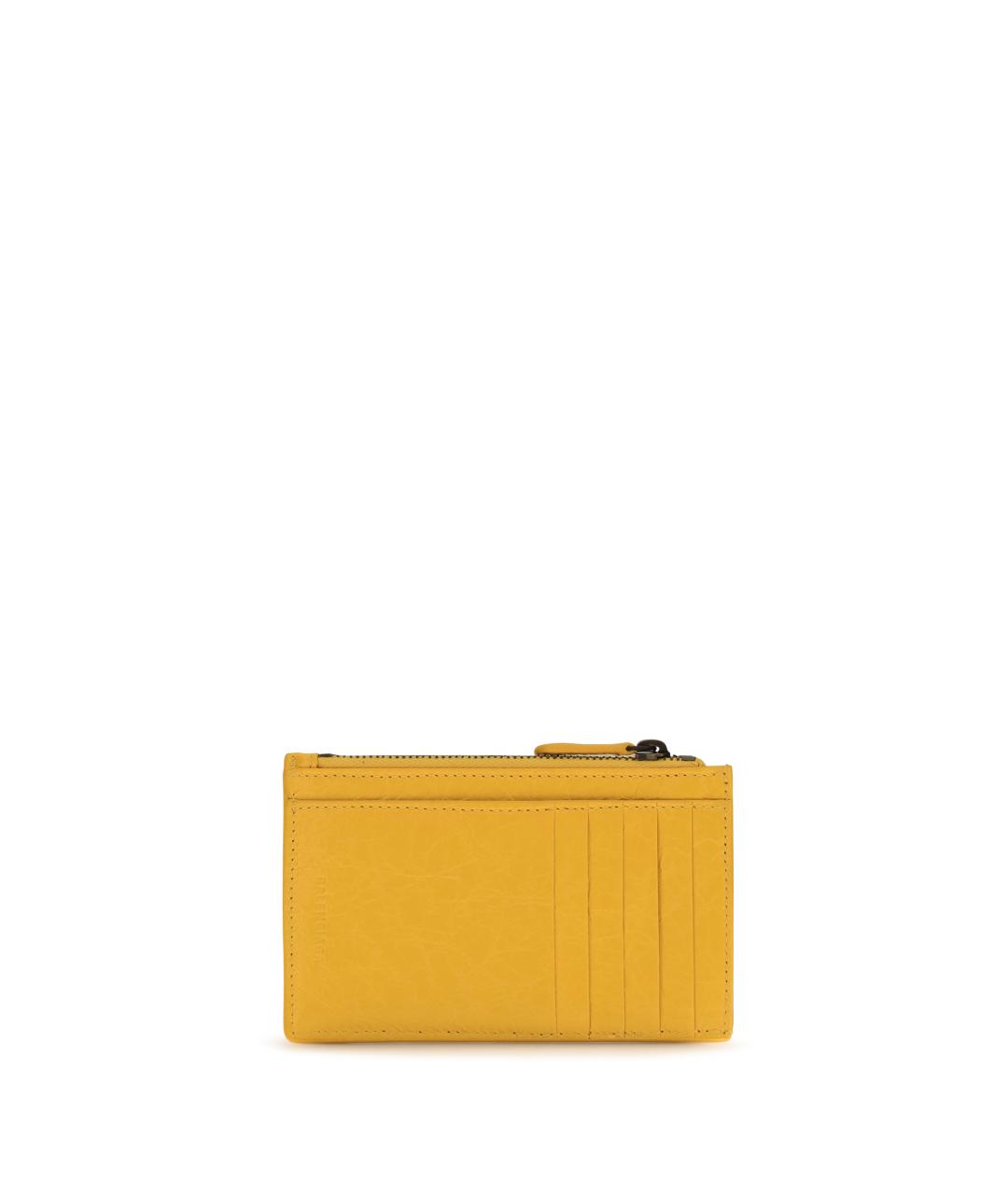 BALENCIAGA Желтый кожаный кардхолдер, фото 2