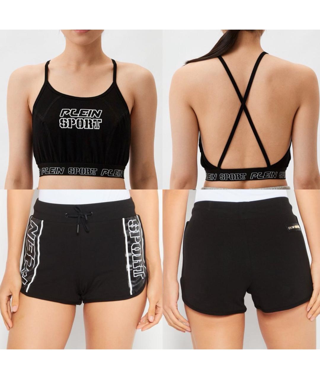 PHILIPP PLEIN Черные хлопко-эластановые шорты, фото 8