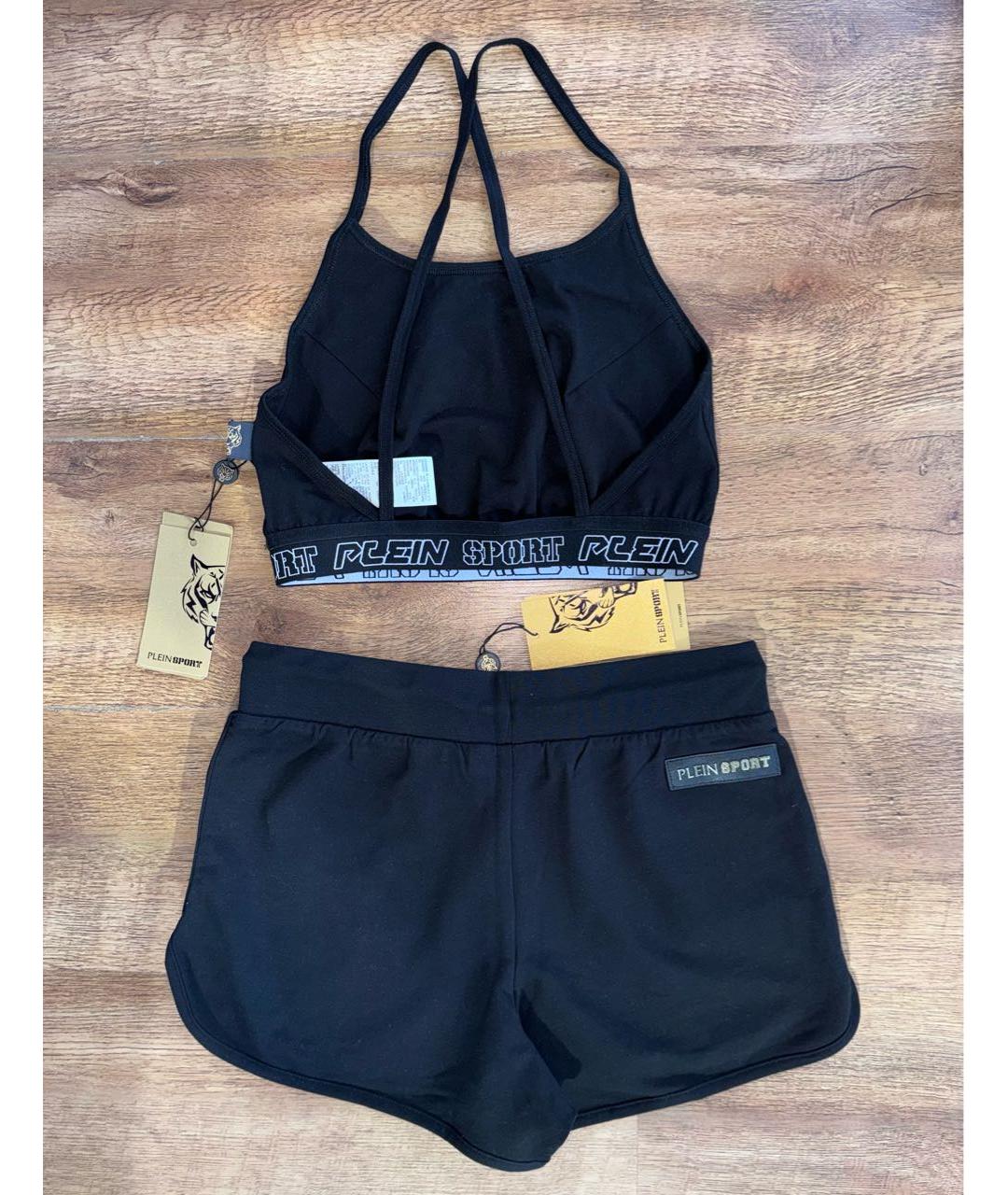 PHILIPP PLEIN Черные хлопко-эластановые шорты, фото 3