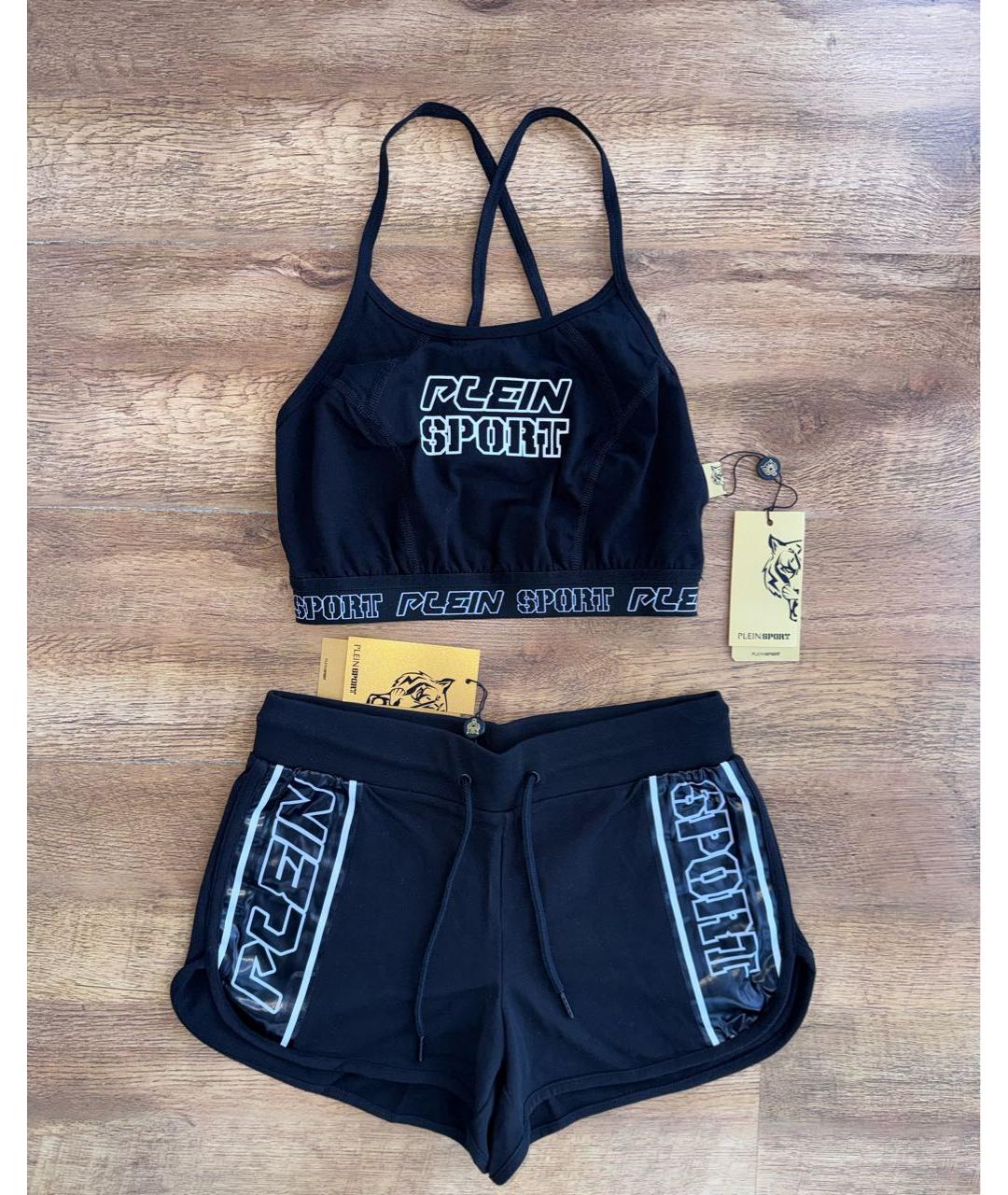 PHILIPP PLEIN Черные хлопко-эластановые шорты, фото 9