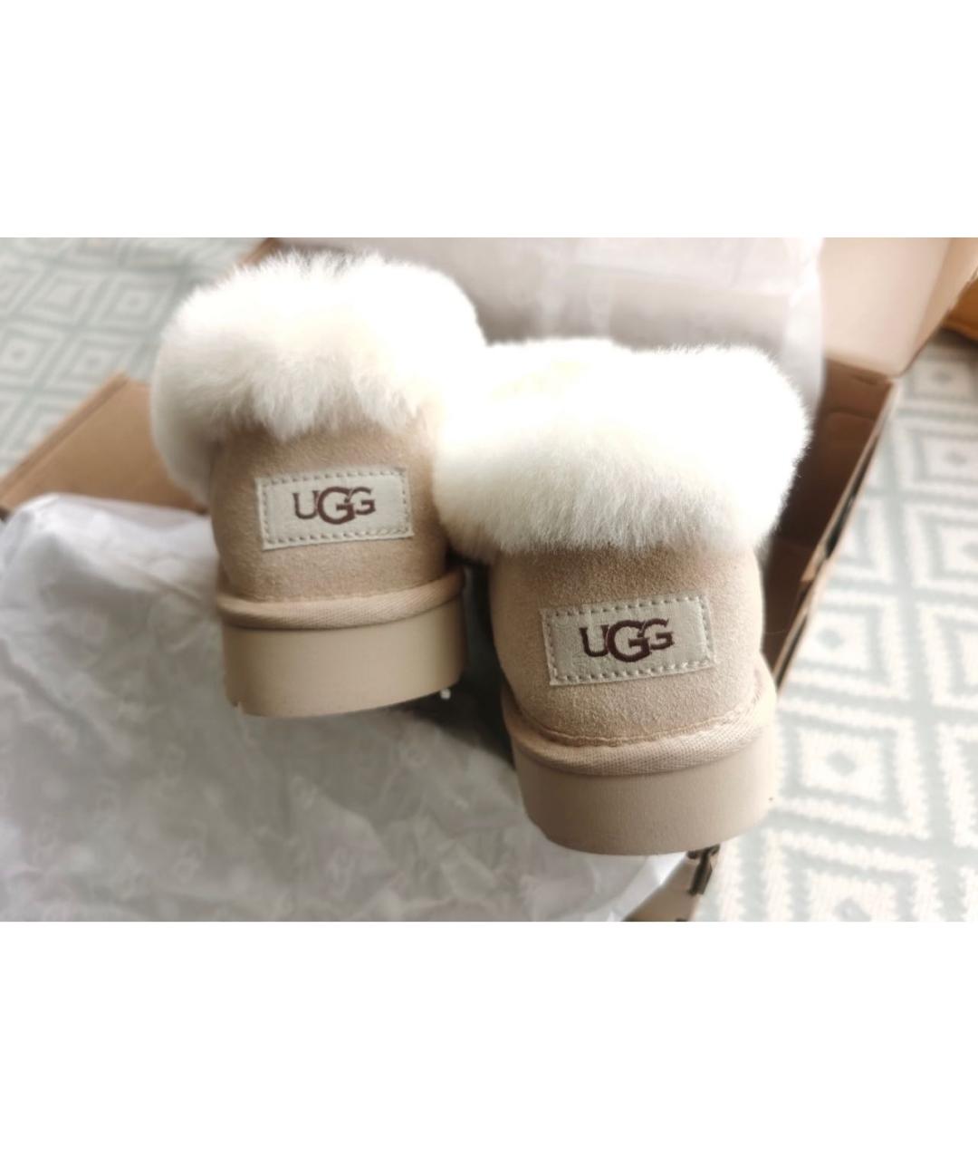 UGG AUSTRALIA Бежевые замшевые ботинки, фото 7