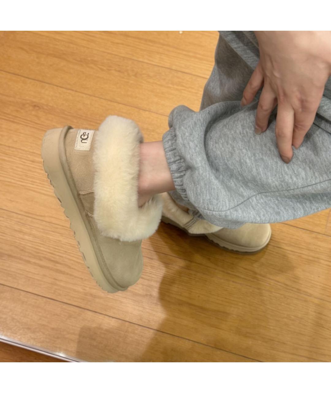 UGG AUSTRALIA Бежевые замшевые ботинки, фото 8