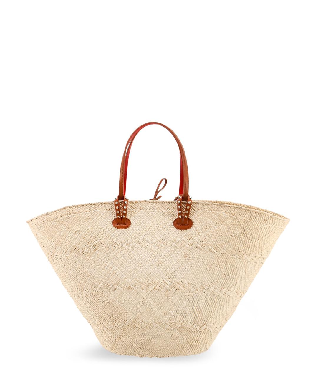 CHRISTIAN LOUBOUTIN Коричневая пелетеная сумка тоут, фото 2