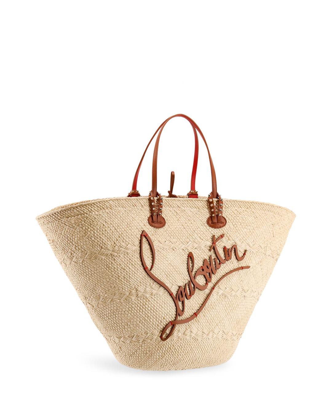 CHRISTIAN LOUBOUTIN Коричневая пелетеная сумка тоут, фото 3