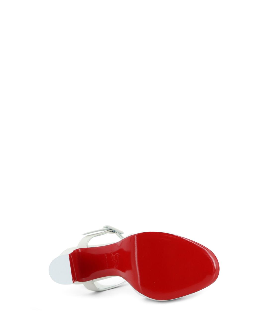 CHRISTIAN LOUBOUTIN Белые кожаные босоножки, фото 4