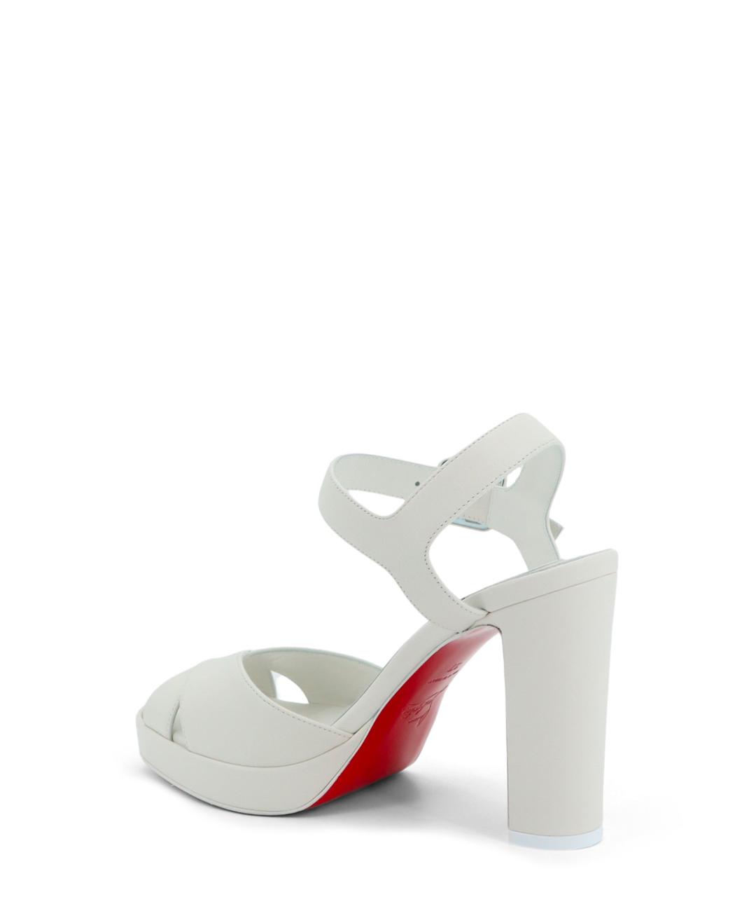 CHRISTIAN LOUBOUTIN Белые кожаные босоножки, фото 3