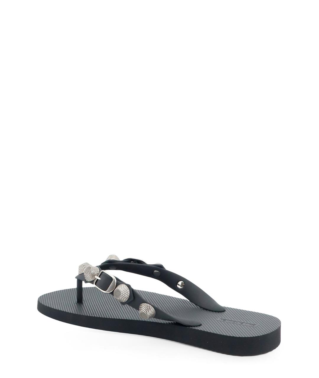 BALENCIAGA Черные резиновые шлепанцы, фото 3