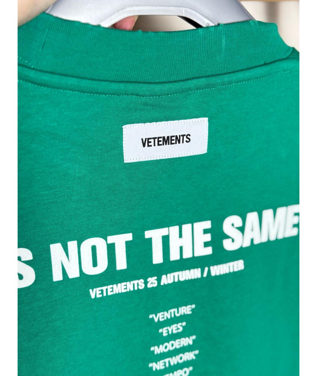 VETEMENTS Зеленая футболка, фото 6
