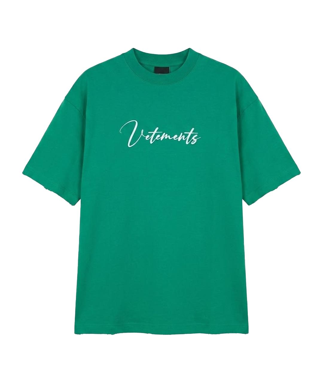 VETEMENTS Зеленая футболка, фото 1