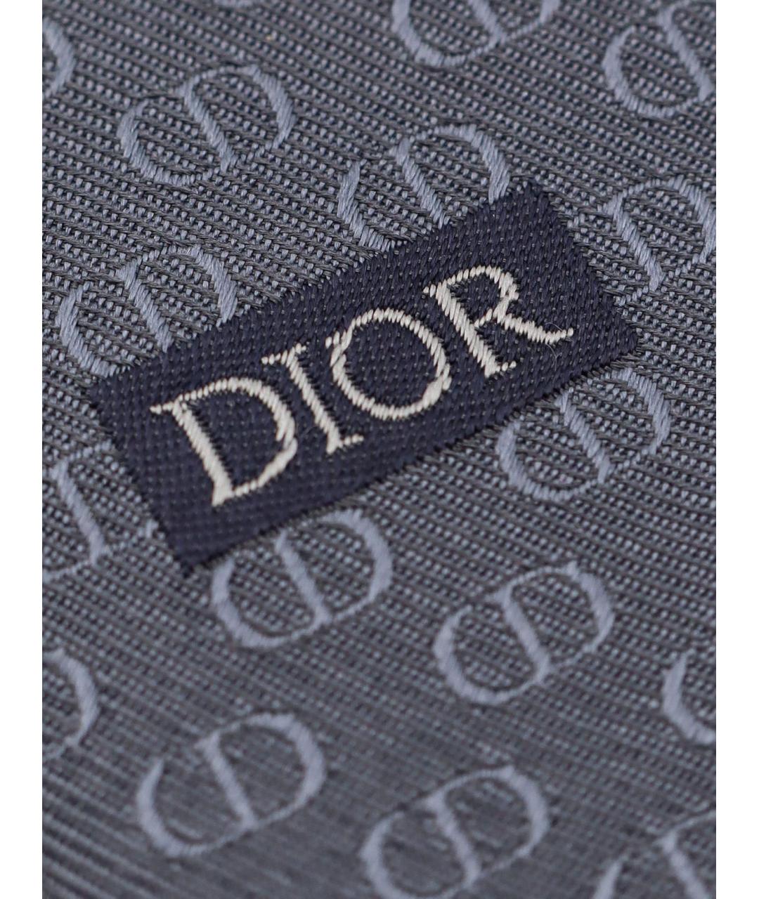CHRISTIAN DIOR Серый шелковый галстук, фото 3