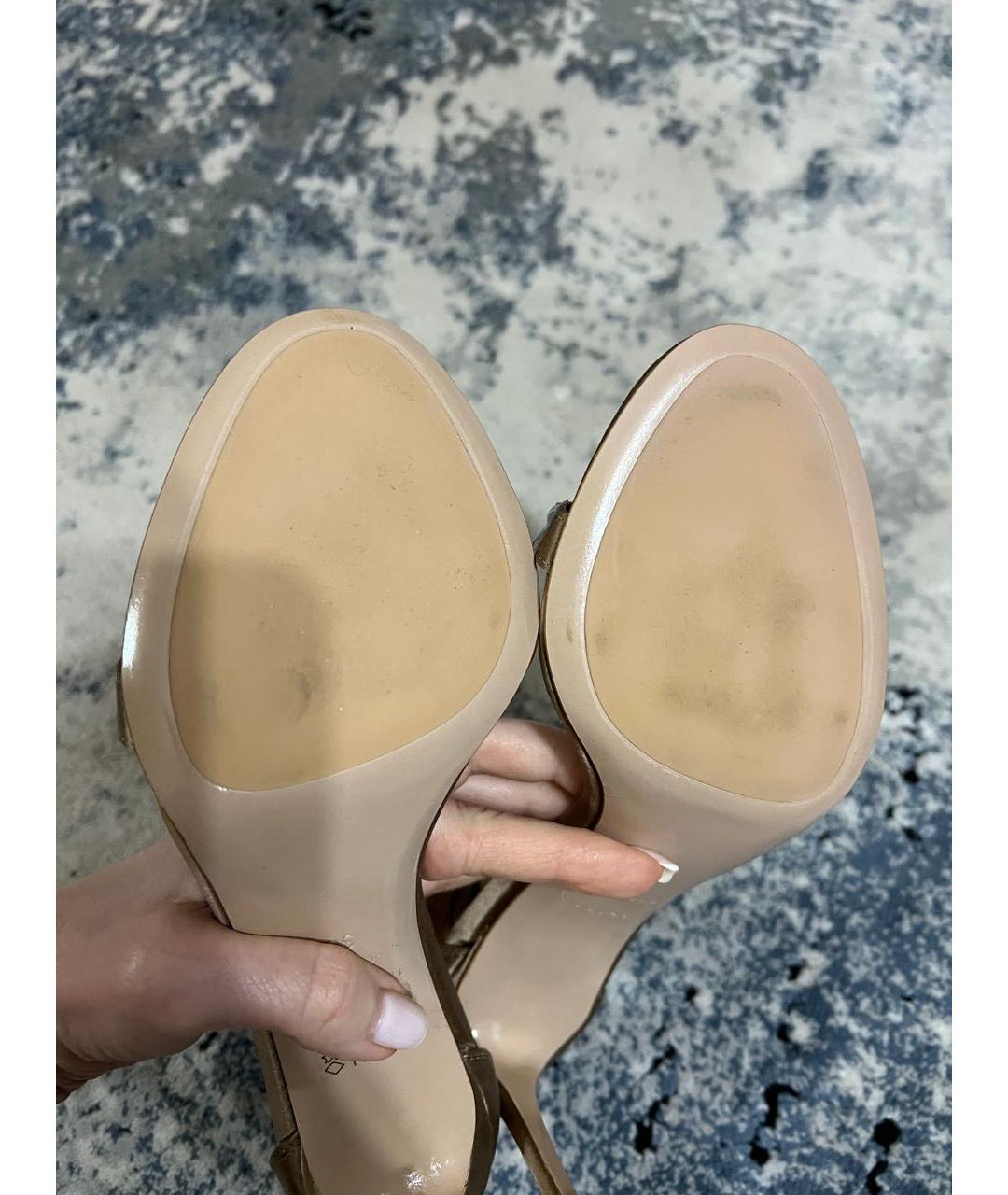 LE SILLA Золотые текстильные босоножки, фото 7