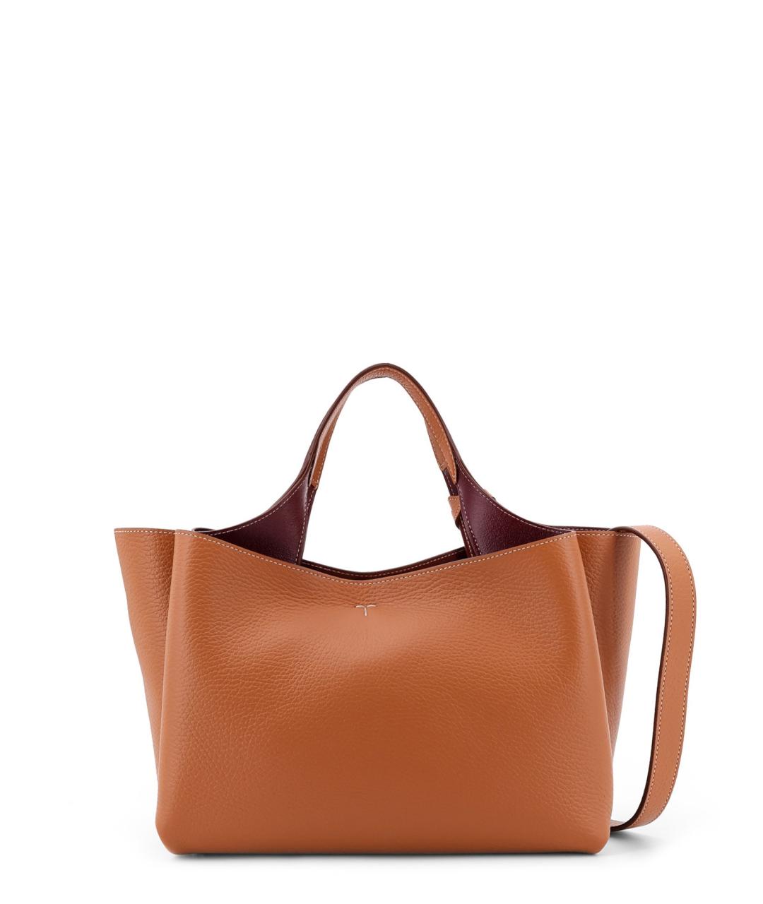 TOD'S Коричневая кожаная сумка тоут, фото 2