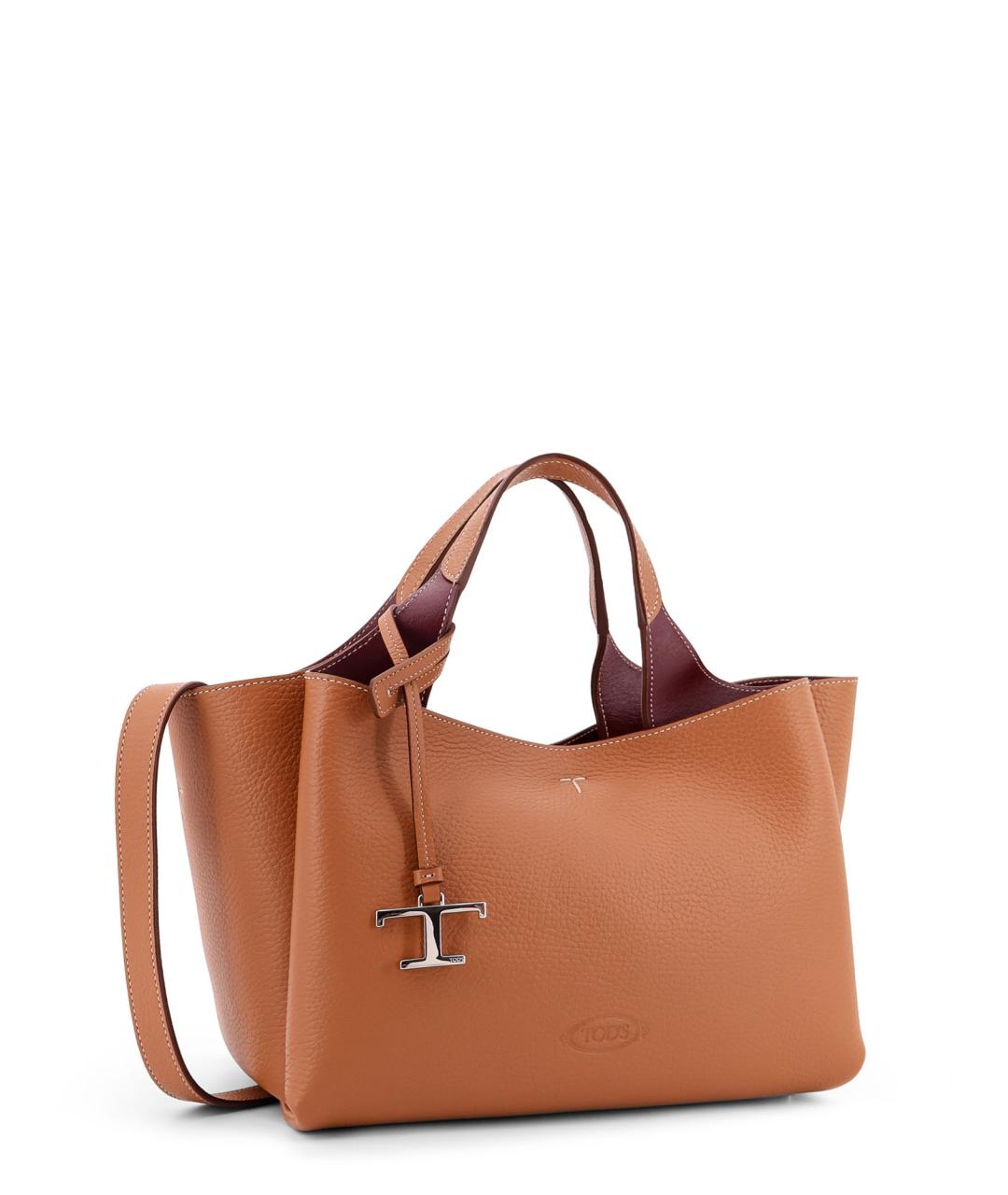 TOD'S Коричневая кожаная сумка тоут, фото 3