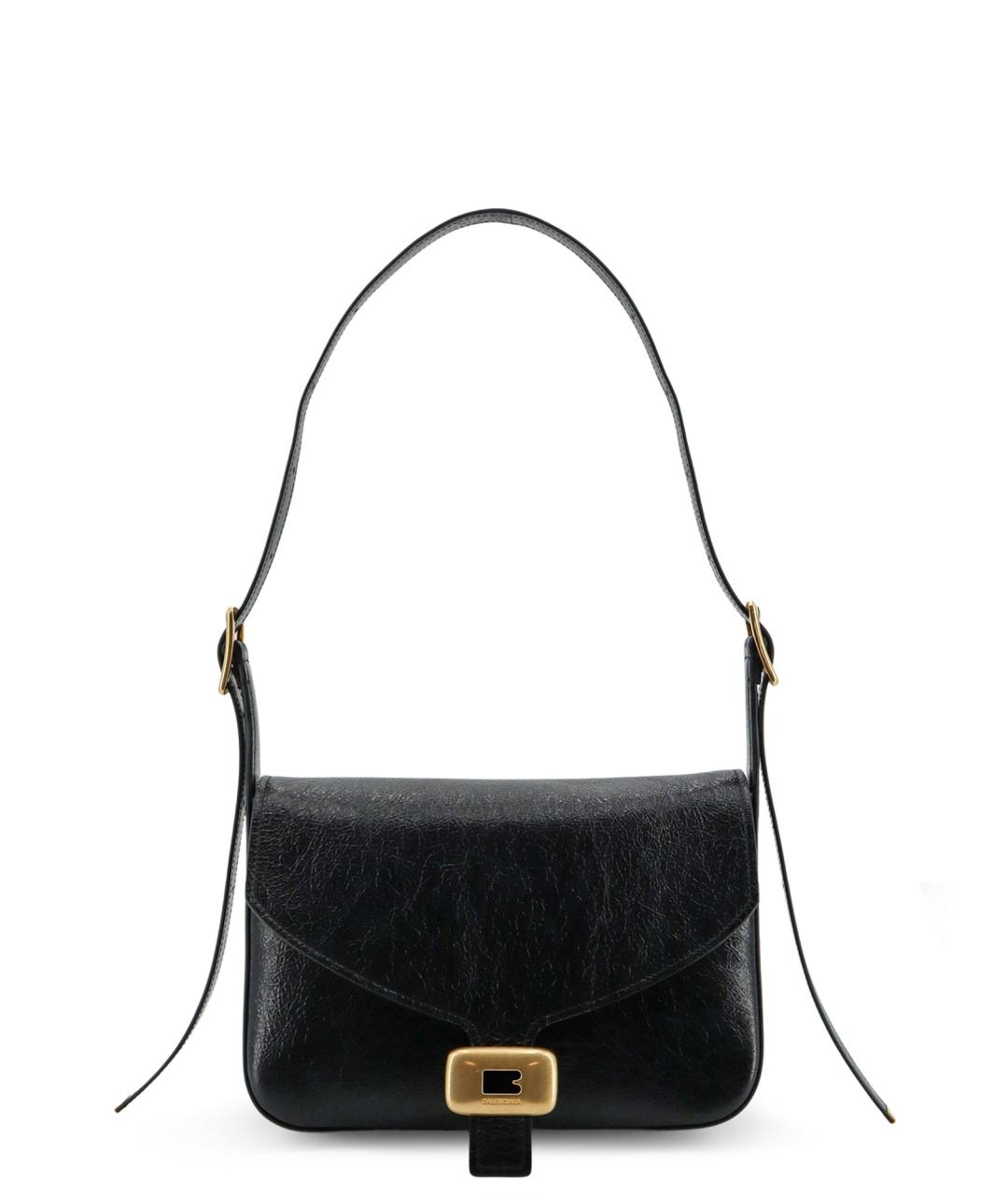 BALENCIAGA Черная кожаная сумка через плечо, фото 1