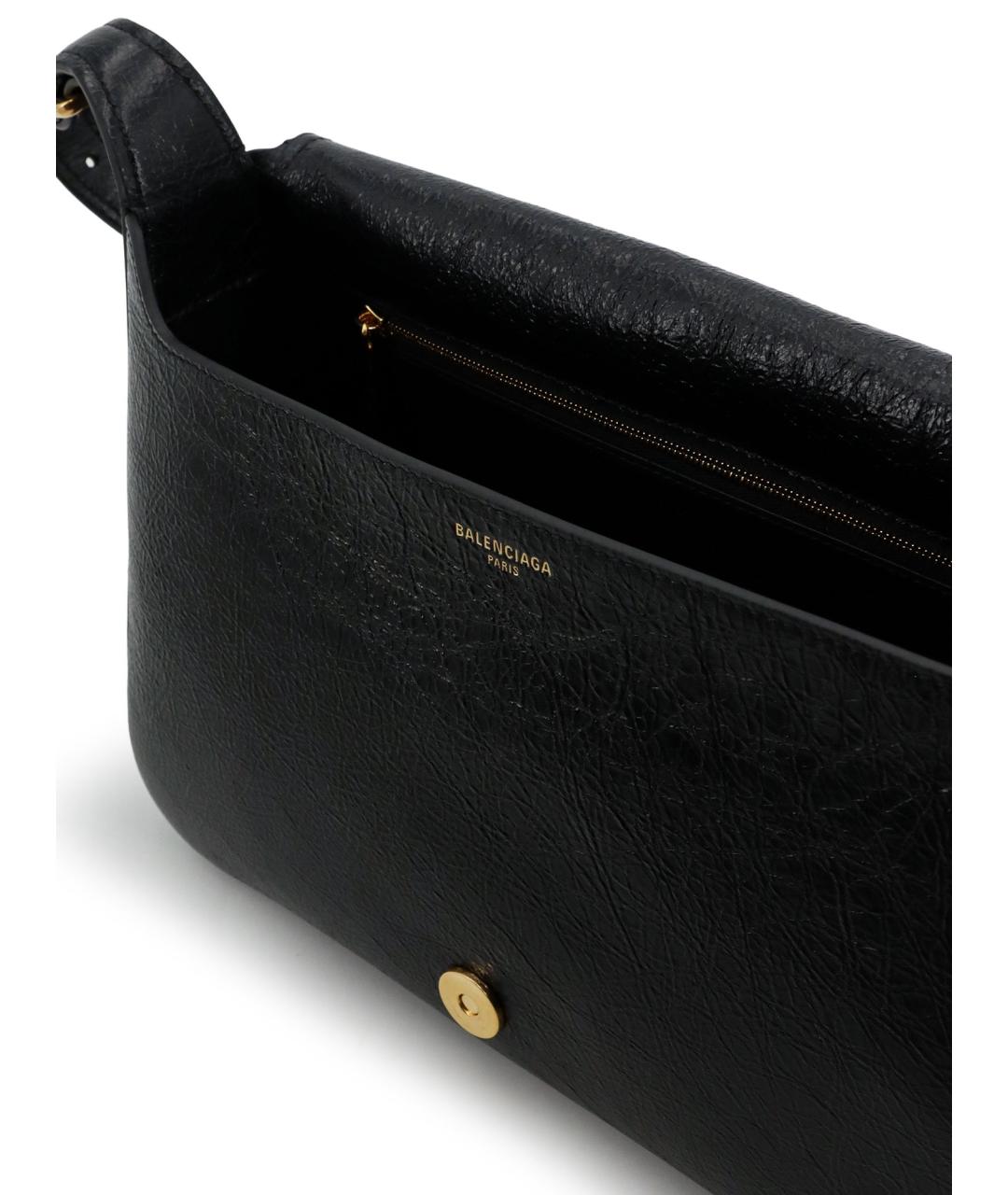 BALENCIAGA Черная кожаная сумка через плечо, фото 4