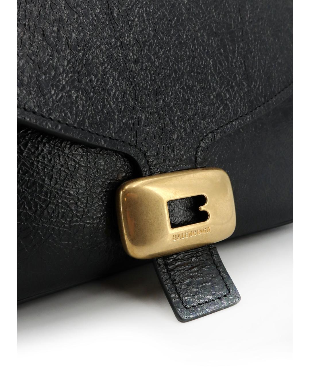 BALENCIAGA Черная кожаная сумка через плечо, фото 5