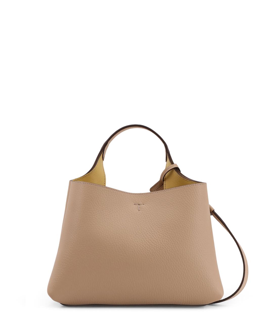 TOD'S Бежевая кожаная сумка тоут, фото 2
