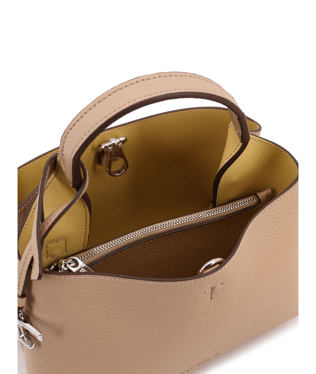 TOD'S Бежевая кожаная сумка тоут, фото 4