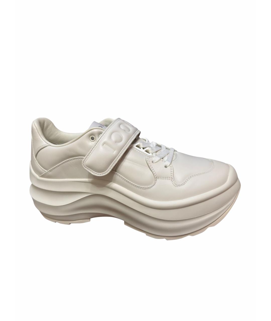 GUCCI Белые кожаные кроссовки, фото 1