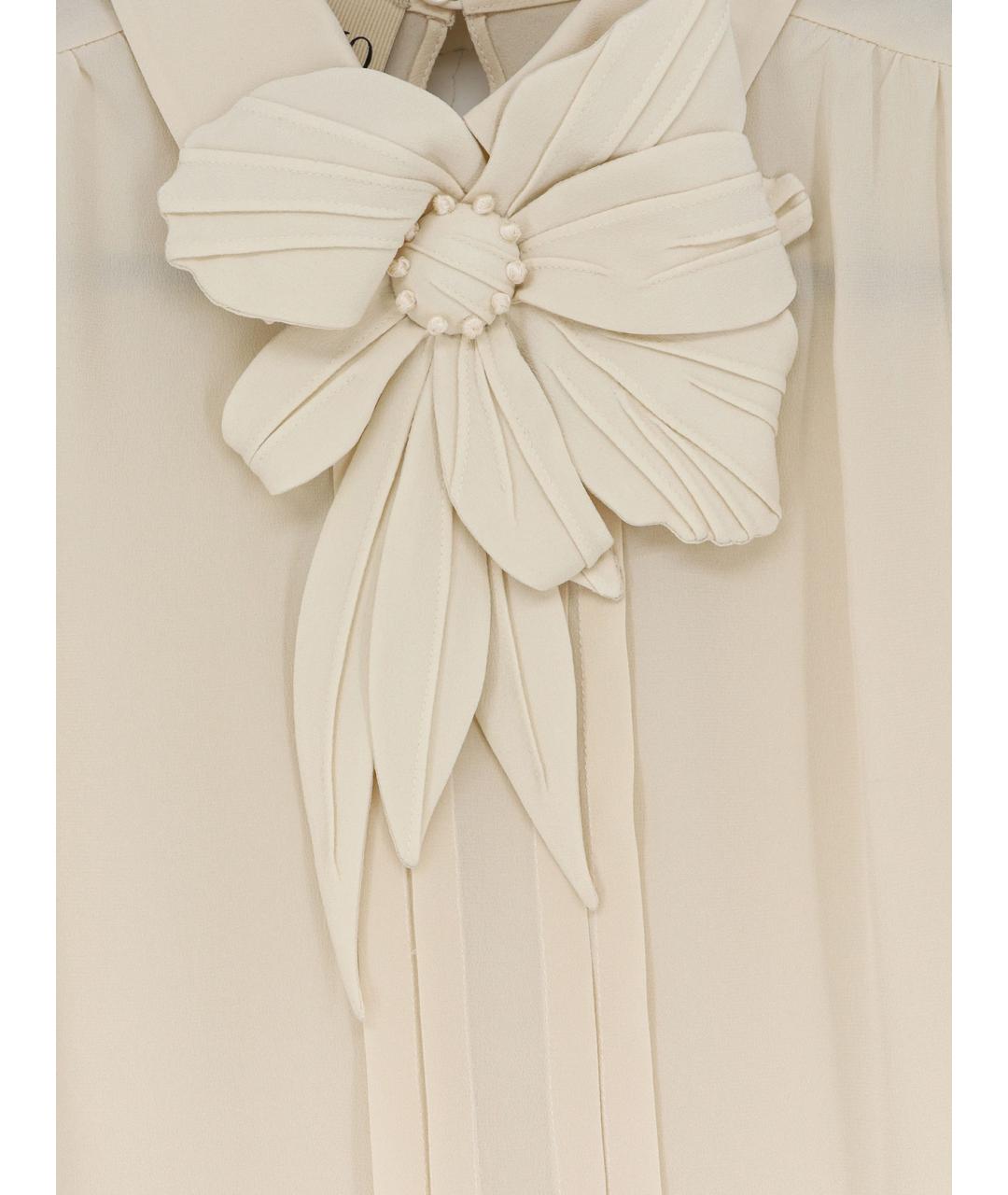 VALENTINO Бежевая шелковая блузы, фото 3