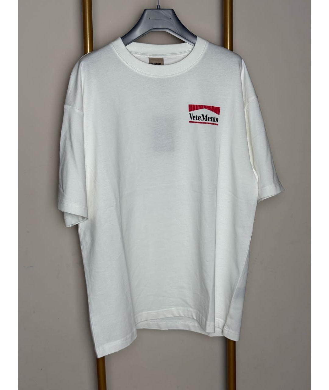 VETEMENTS Белая хлопковая футболка, фото 4