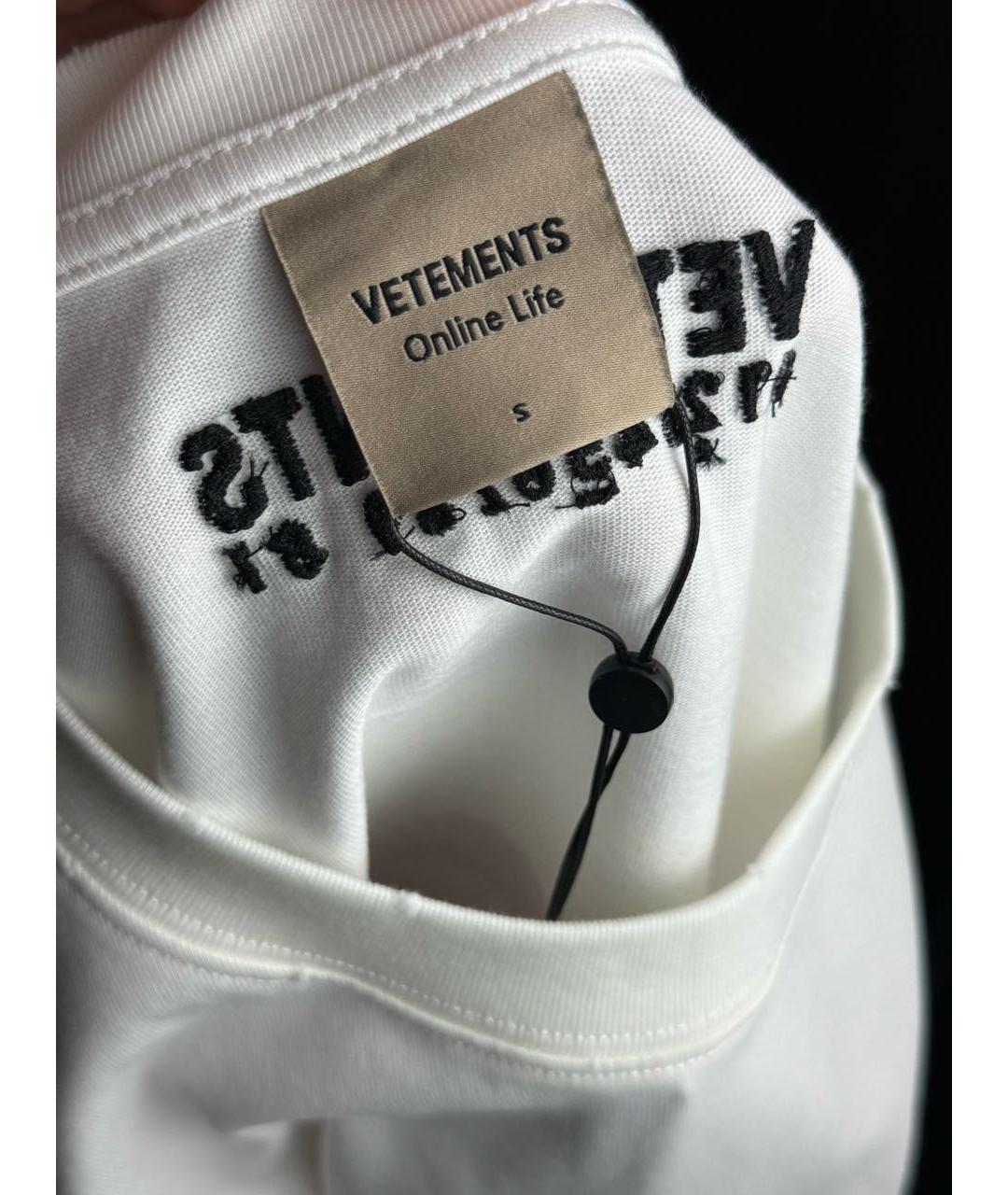 VETEMENTS Белая хлопковая футболка, фото 3